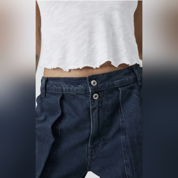 Free People Marx Slouchy Cargo Jeans Tab Button Detail Wideleg - Picture 5 of 13